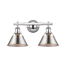 Golden Canada 3306-BA2 CH-PW - Yep by Golden Lighting Orwell 2-light Vanity in Chrome and Pewter shade